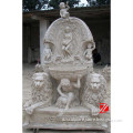 wall stone statue marble fountain with lion and baby carving